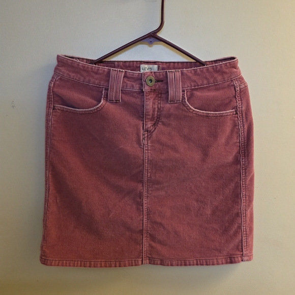 Levis Corduroy Rose Pink Skirt Juniors 7 School Fall - Picture 1 of 7